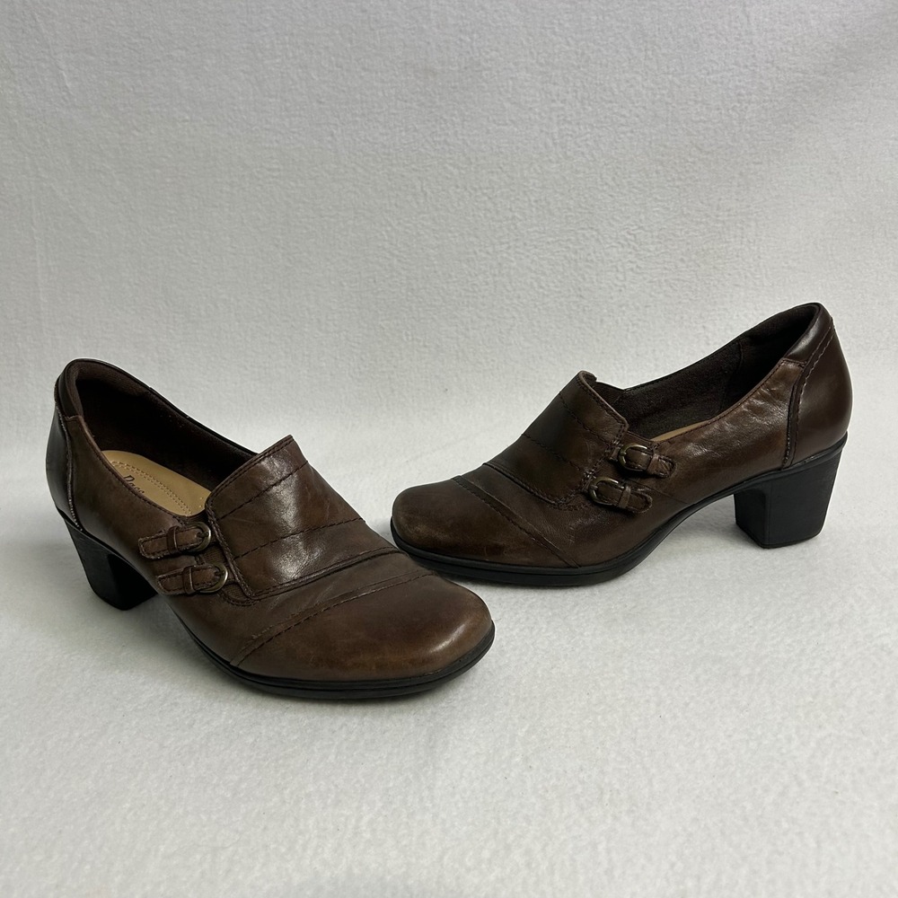 Bass Dark Academia Professional Womens 10M Brown Tonia Leather Heeled Loafers